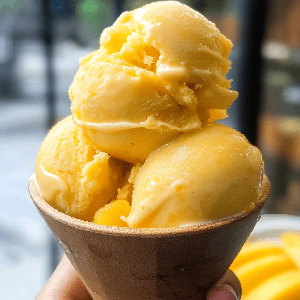 Easy 3 Ingredient Mango Ice Cream Recipe