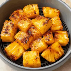 Get ready to add a tropical twist to your meals! This Air Fryer Grilled Pineapple recipe offers sweet, caramelized slices packed with flavor and a hint of smokiness. Perfect for topping desserts, adding to salads, or enjoying on its own. Save this delightful recipe for your next summer gathering or BBQ! 🍍✨
