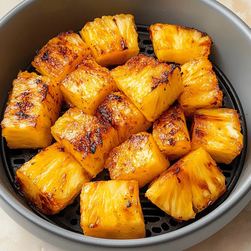 Get ready to add a tropical twist to your meals! This Air Fryer Grilled Pineapple recipe offers sweet, caramelized slices packed with flavor and a hint of smokiness. Perfect for topping desserts, adding to salads, or enjoying on its own. Save this delightful recipe for your next summer gathering or BBQ! 🍍✨