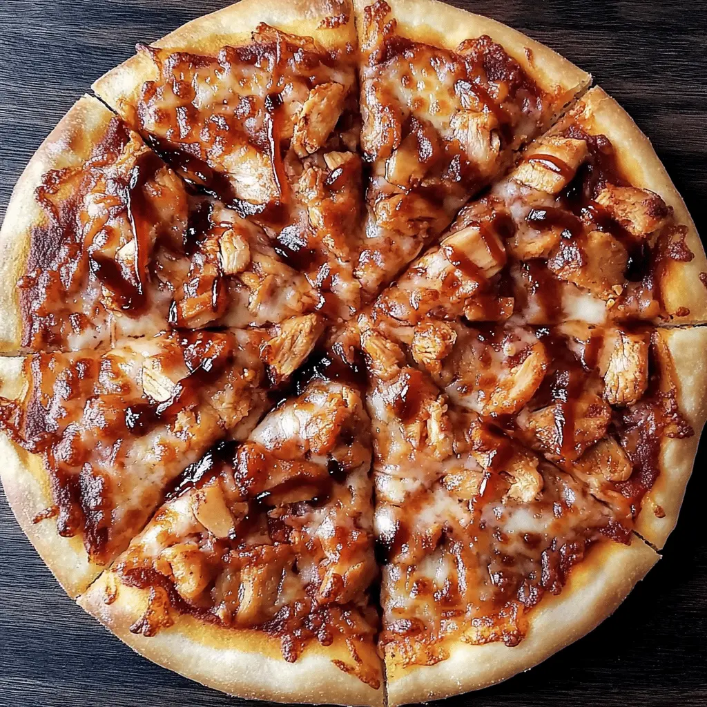 Transform your pizza night with this Amazing BBQ Chicken Pizza! Topped with tender chicken, smoky BBQ sauce, and ooey-gooey cheese, it's packed with flavors that everyone will love. Perfect for family gatherings or a fun weekend dinner. Save this recipe for a delicious pizza night everyone will remember!
