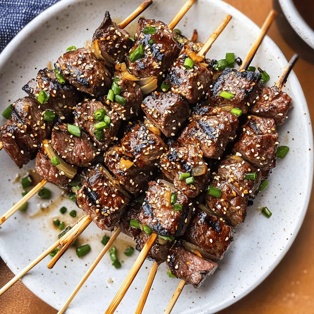 Unlock the mouthwatering flavors of Asian Garlic Steak Skewers, marinated to perfection! This recipe features tender beef infused with aromatic garlic and a hint of soy sauce, creating a deliciously savory experience. Perfect for grilling season or a weeknight dinner, save this pin to impress your family or friends with an easy and flavorful meal!
