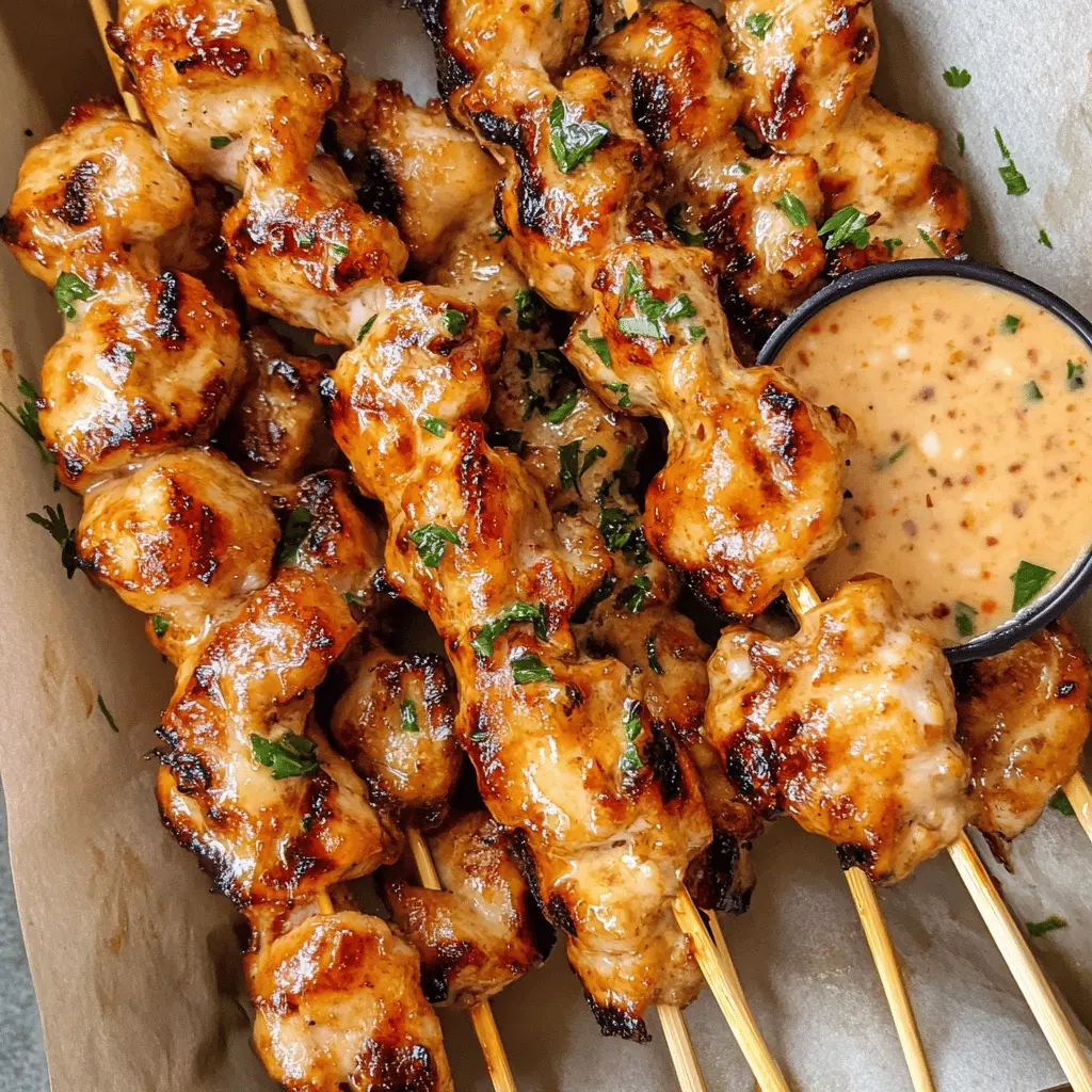 Get ready to enjoy these delicious Bang Bang Chicken Skewers! With tender chicken marinated in a sweet and spicy sauce, these skewers are perfect for grilling and sharing at your next barbecue or family gathering. Easy to make and full of flavor, don't forget to save this recipe for your next cookout!