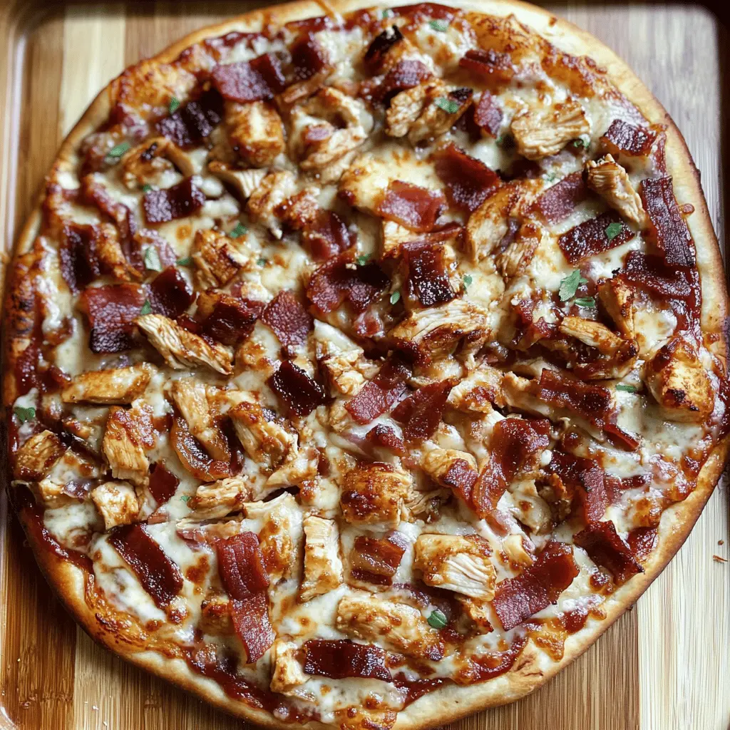 Get ready for a flavor-packed treat with this BBQ Chicken Bacon Pizza! Loaded with tender chicken, crispy bacon, and drizzled with tangy BBQ sauce, this pizza is perfect for casual get-togethers or family nights. It's sure to please everyone at the table! Save this recipe for your next pizza night and bring a taste of the grill indoors.