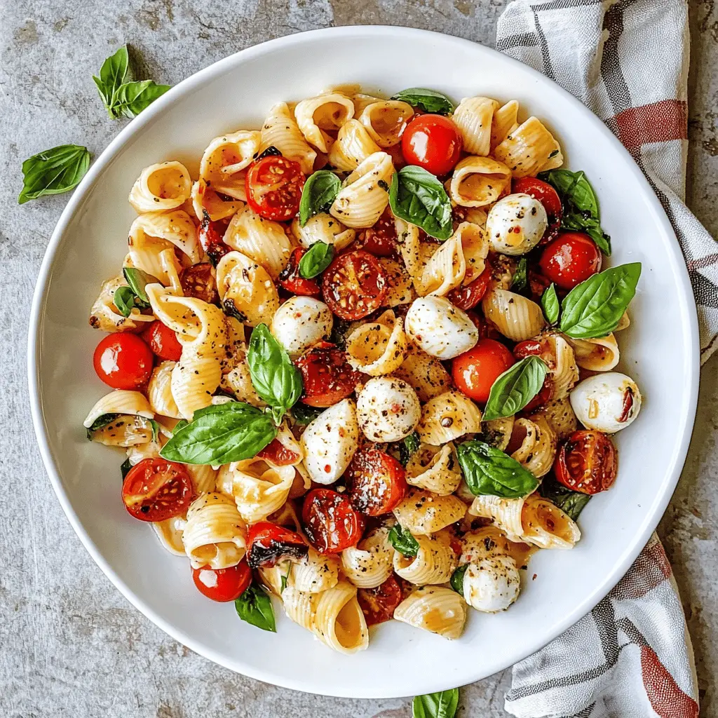 Bright, fresh, and bursting with flavor, this Best Caprese Pasta Salad combines ripe tomatoes, creamy mozzarella, and fragrant basil tossed with pasta. Perfect for warm days, potlucks, or as a light dinner. Save this recipe to enjoy a delightful, healthy dish that’s quick to prepare and always a crowd-pleaser!