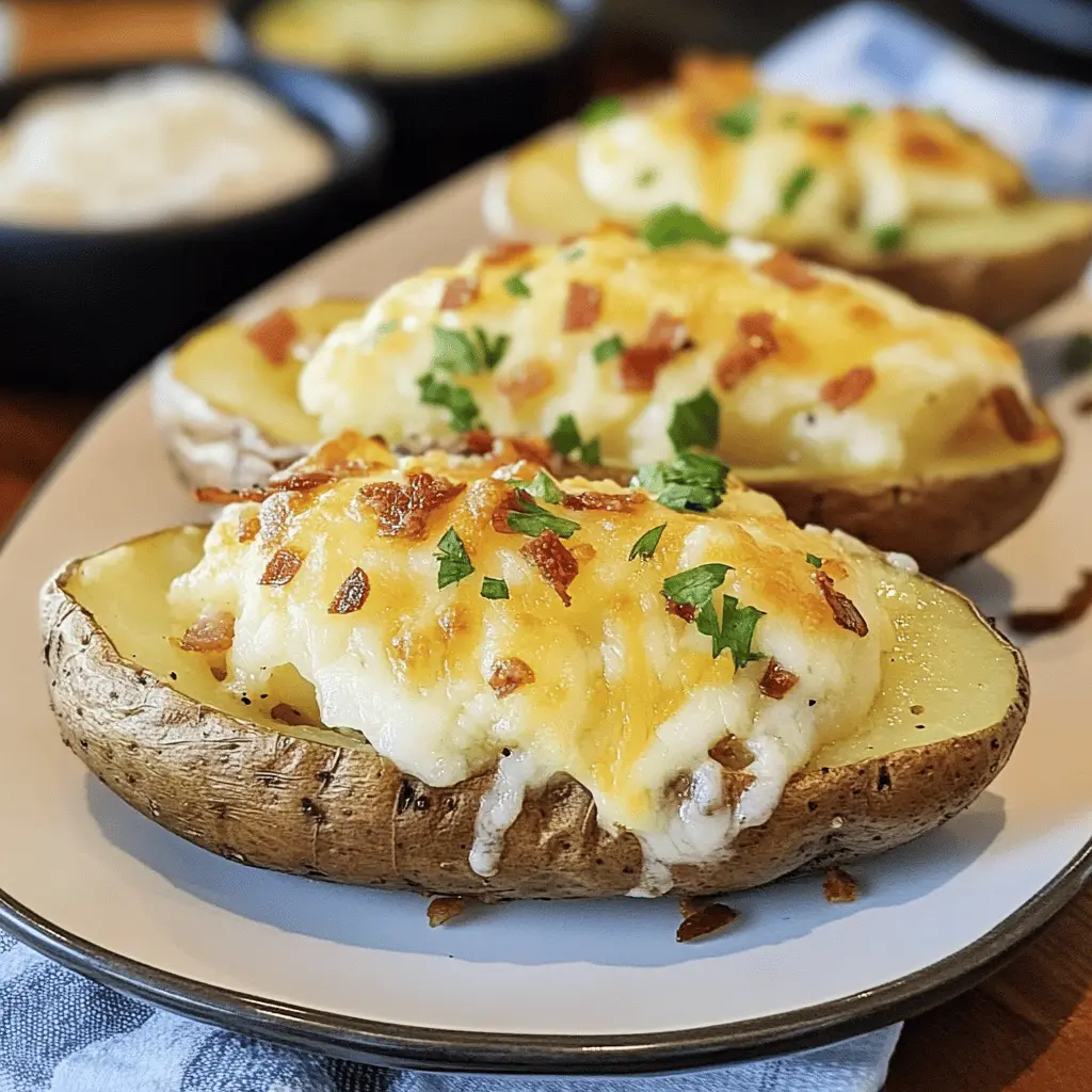 Get ready to elevate your dinner nights with these Best Steakhouse Baked Potatoes! Crispy on the outside and fluffy on the inside, these potatoes are loaded with flavor and make the perfect side for any meal. Enjoy them topped with butter, sour cream, or your favorite toppings. Save this recipe for your next family dinner or BBQ and impress your guests!