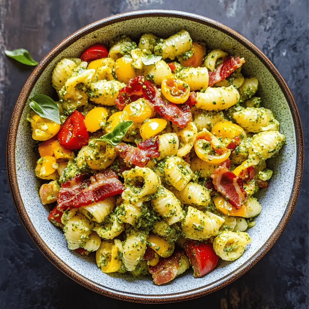 This Corn Pasta Salad with Bacon and Bell Peppers is a delightful mix of flavors! With crispy bacon, vibrant bell peppers, and a creamy pesto dressing, it’s perfect for picnics or family gatherings. Easy to make and packed with comfort, this recipe will quickly become a favorite. Save it now for your next potluck or BBQ!