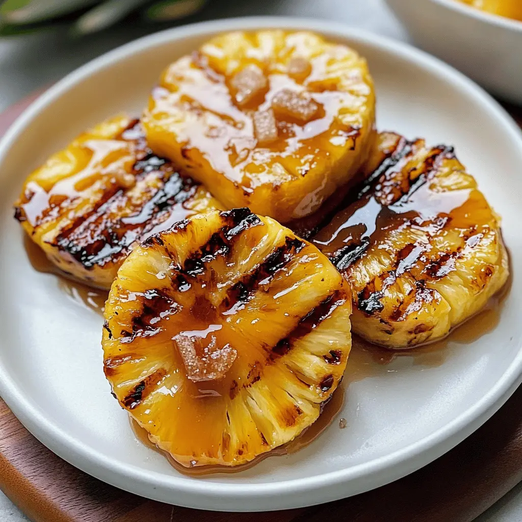 Enjoy the sweet and smoky flavors of easy grilled pineapple drizzled with caramelized brown sugar! This delightful recipe features juicy pineapple slices that transform into a deliciously sticky treat, perfect for summer barbecues or as a unique dessert. Save this recipe and impress your guests with a simple yet mouthwatering dish they'll want to make again and again!