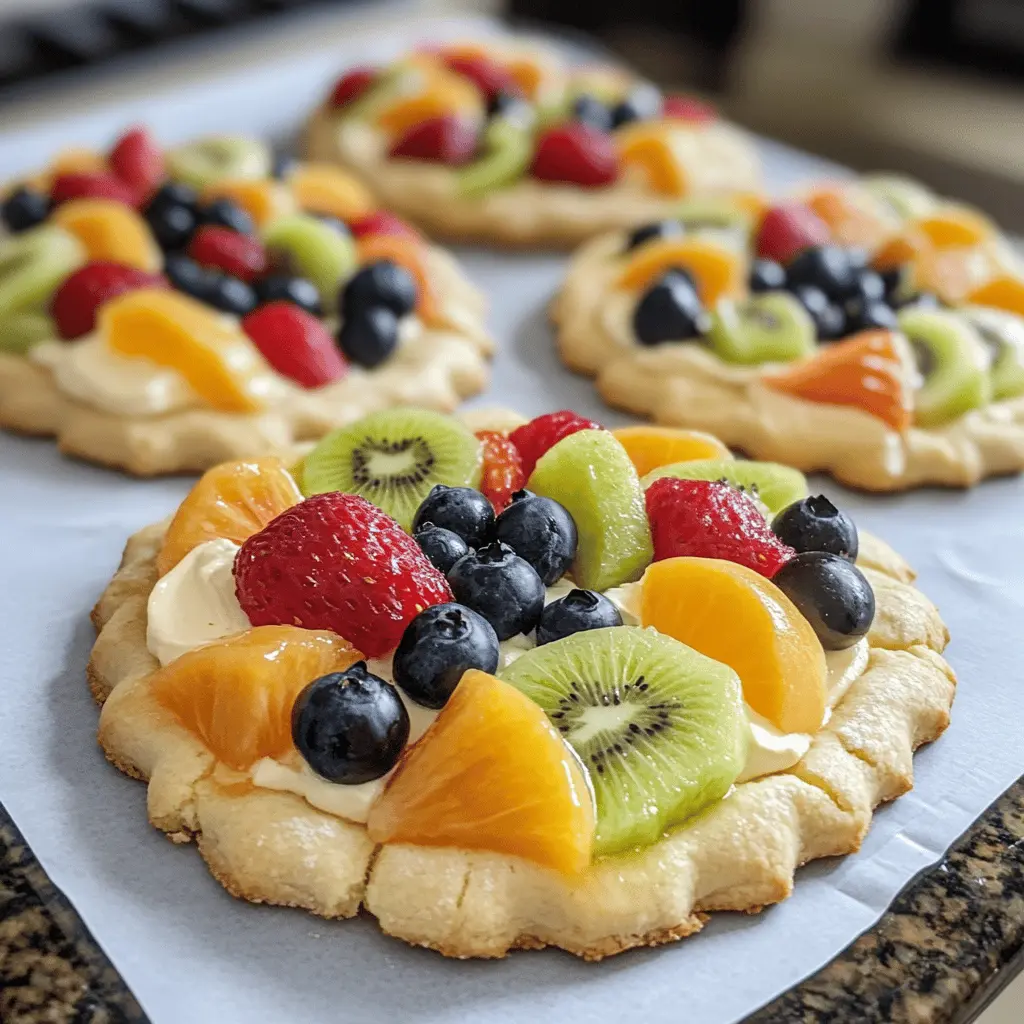 These colorful fruit pizza cookies are a sweet treat perfect for any occasion! Soft sugar cookies topped with creamy frosting and a burst of fresh fruit make them irresistible. It's a delightful way to enjoy your favorite fruits! Save this recipe now for your next party or summer gathering! 🍓🍍🍉