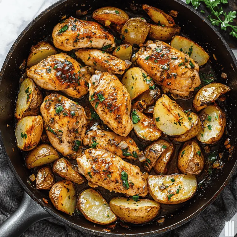 Garlic Butter Chicken And Potatoes Skillet