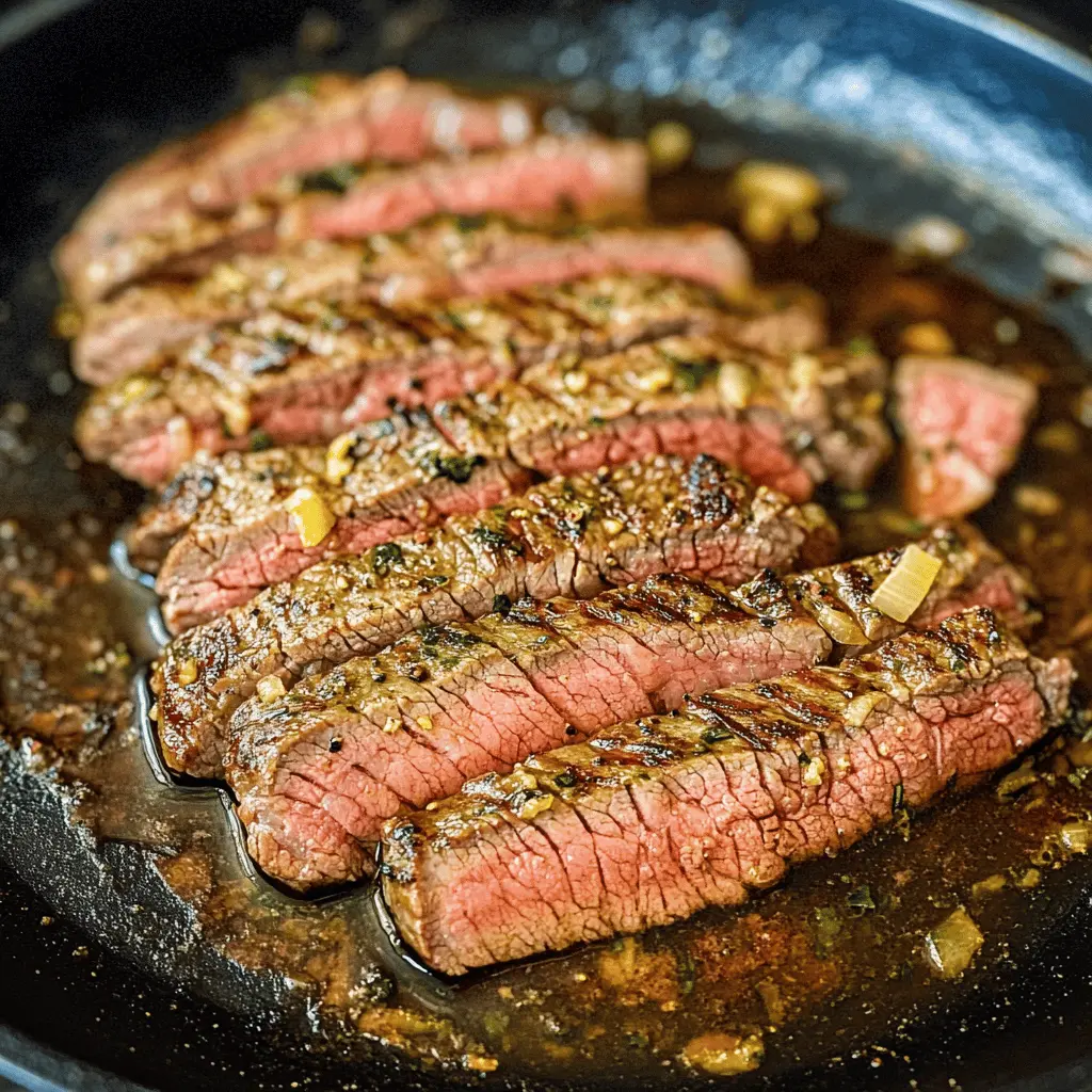 Enjoy a delicious Garlic Butter Skillet Flank Steak that’s easy to whip up in your oven! This recipe features tender flank steak seared in rich garlic butter for an explosion of flavor. Perfect for a weeknight dinner or a special occasion. Save this pin for a satisfying dish that will impress your family and friends!