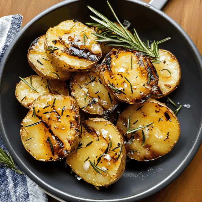 Grilled Garlic Rosemary Smashed Potatoes