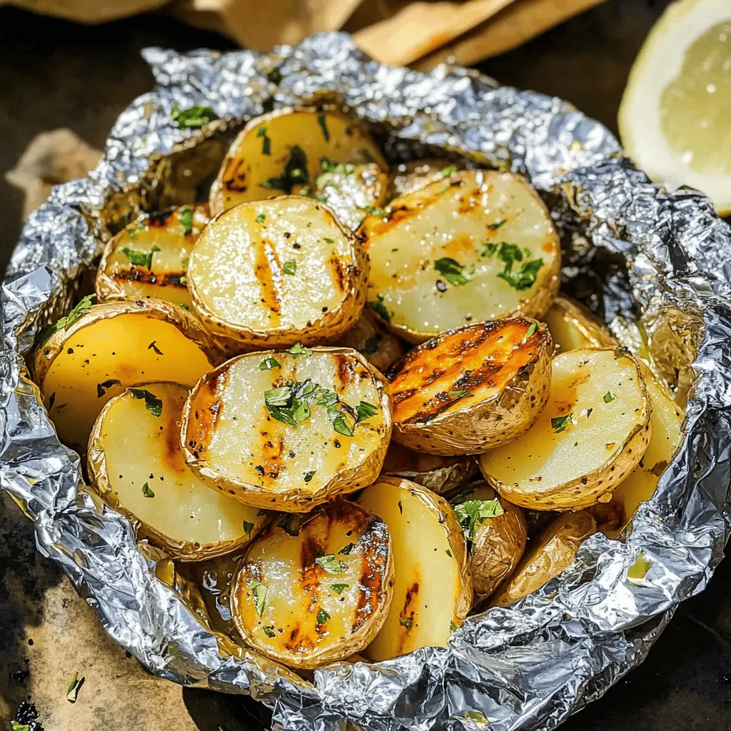 These Grilled Potatoes in Foil are the perfect side dish for your outdoor gatherings! Easy to prepare and packed with flavor, these potato packets are seasoned to perfection with herbs and spices. Just throw them on the grill for a deliciously crispy texture! Save this recipe for your next barbecue or camping trip – your guests will love them!