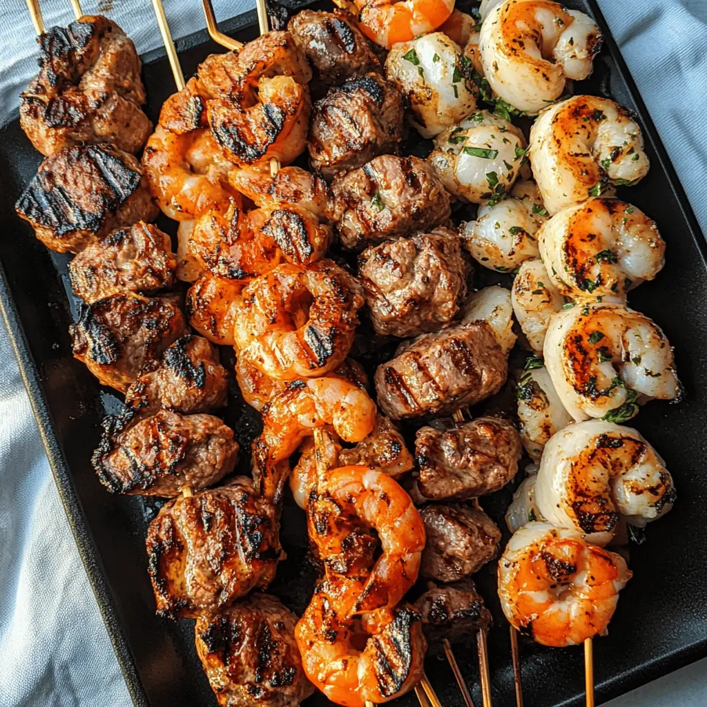Fire up the grill for these irresistible Grilled Surf and Turf Skewers! Juicy beef and succulent shrimp come together for an amazing flavor combo. Perfect for summer cookouts or casual gatherings, these skewers are quick to make and sure to impress your guests. Save this recipe to make your next barbecue unforgettable!