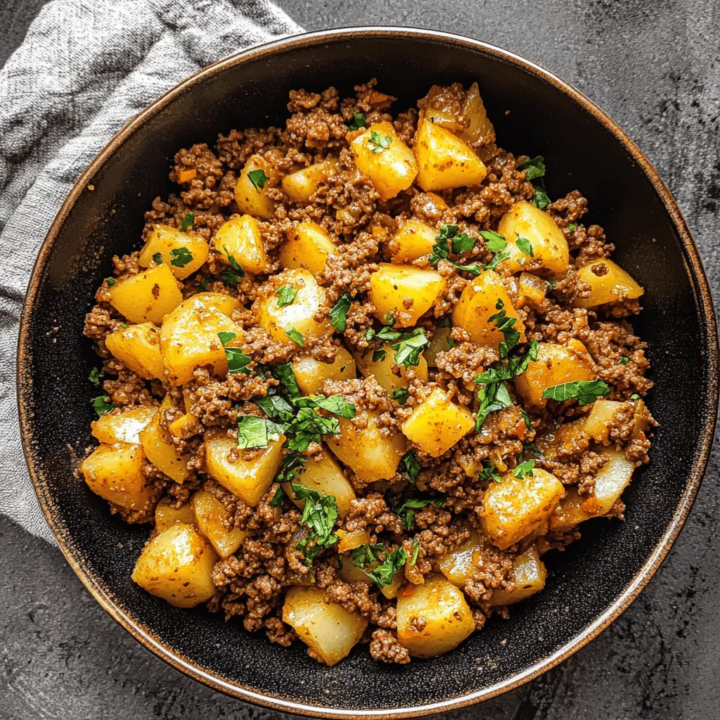 Comfort food at its best! This Ground Beef and Potatoes recipe features savory, seasoned ground beef mingling perfectly with tender, fluffy potatoes. It's simple to make and budget-friendly, making it ideal for busy weeknights or cozy family dinners. Save this delicious dish for your next meal and treat your loved ones to flavors they'll adore!