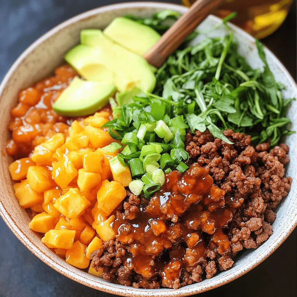 Spice up your dinner with these Hot Honey Ground Beef Bowls! This recipe combines savory ground beef with a touch of sweetness from hot honey, making it a delightful dish for any weeknight meal. With fresh veggies and a quick cook time, these bowls are perfect for busy evenings or meal prep. Save this tasty recipe for a flavorful twist on your dinner rotation!