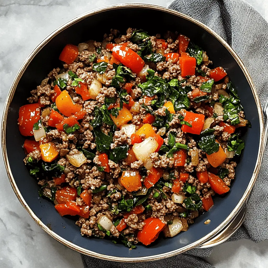 Looking for a quick and tasty dinner idea? This Mediterranean Ground Beef Stir Fry brings vibrant flavors to your table with tender beef, fresh veggies, and aromatic herbs. Perfect for busy weeknights or a nourishing meal prep option. Save this recipe to create a delicious dish that everyone will love!