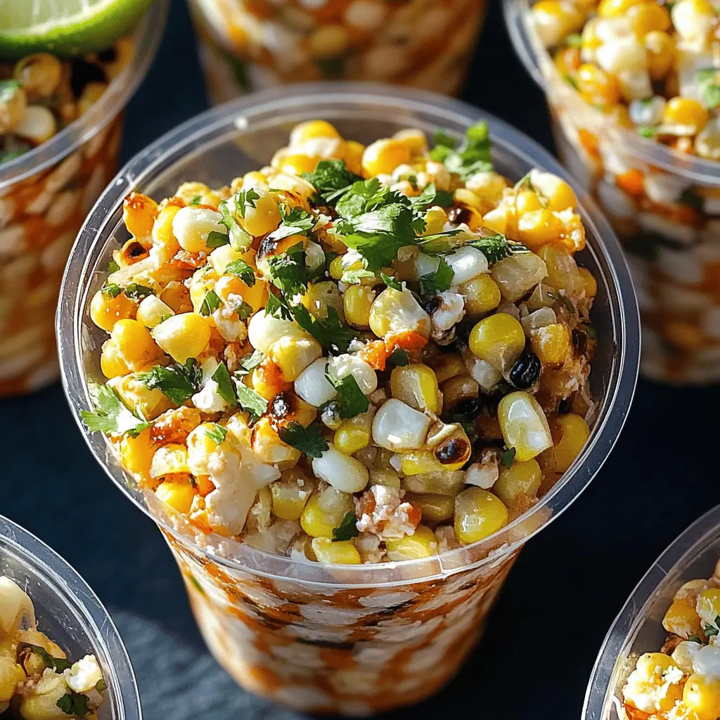 Bring the vibrant flavors of Mexico to your kitchen with these delicious Mexican Corn Cups (esquites). Packed with sweet corn, creamy cheese, and zesty lime, these cups are a perfect snack or side dish. They're simple to make and sure to impress at your next gathering! Save this recipe for a delightful treat that brings warmth to any occasion.