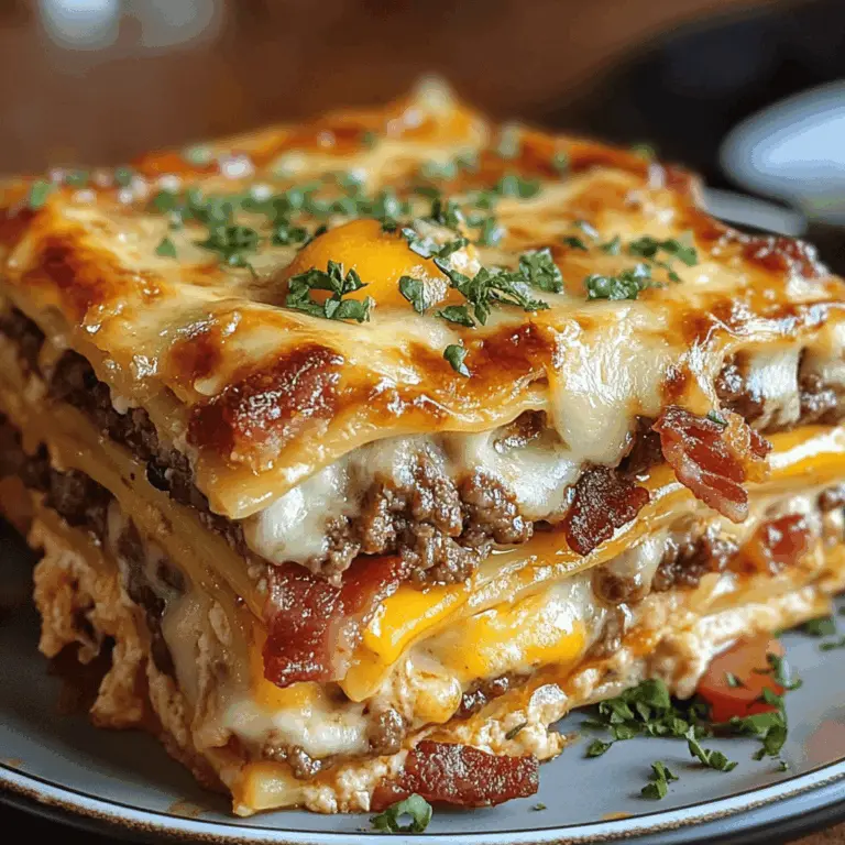 Parmesan Garlic Bacon Cheeseburger Lasagna