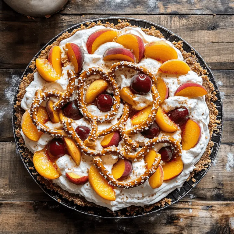 Peaches And Cream Pretzel Pie