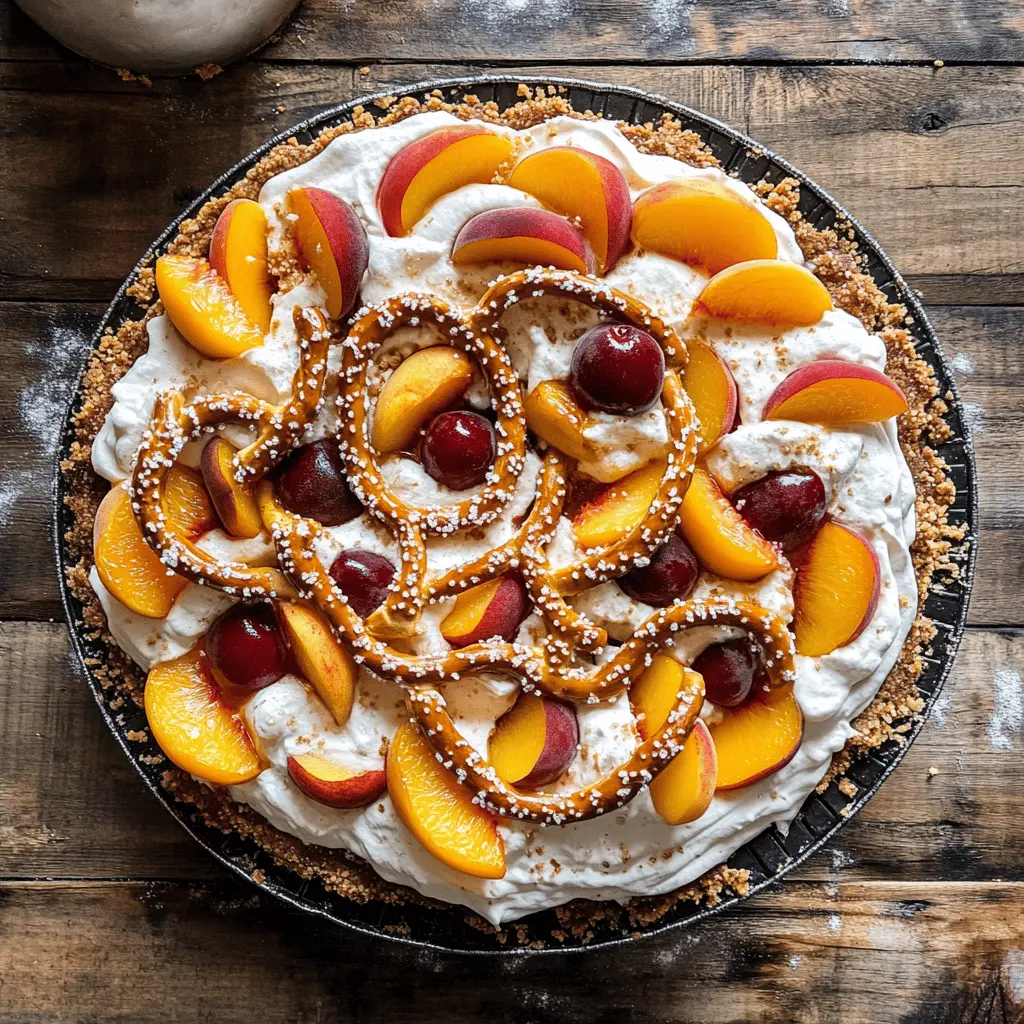 Treat yourself to a delightful Peaches and Cream Pretzel Pie! This unique dessert features a crunchy pretzel crust paired with sweet peaches and a creamy filling, making it a perfect summer treat. Ideal for picnics or family gatherings, this pie is a crowd-pleaser. Save this recipe to whip up a delicious and unforgettable dessert!