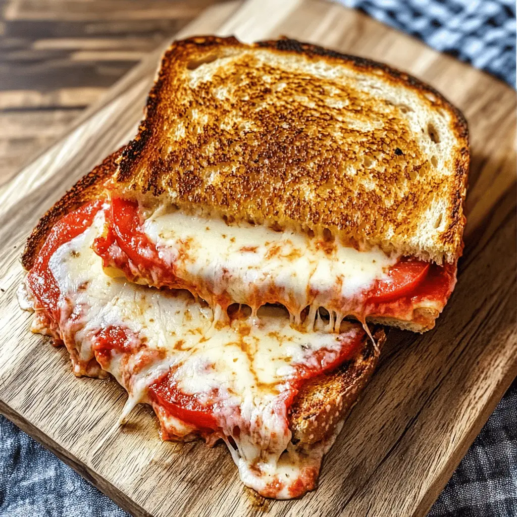 Get ready to fall in love with this Pizza Grilled Cheese! With gooey cheese, zesty marinara, and your favorite pizza toppings, this sandwich is a delicious twist on traditional comfort food. Perfect for a quick lunch or a fun dinner, it's easy to whip up and bound to please the whole family. Save this recipe now for a tasty treat you won't want to miss!