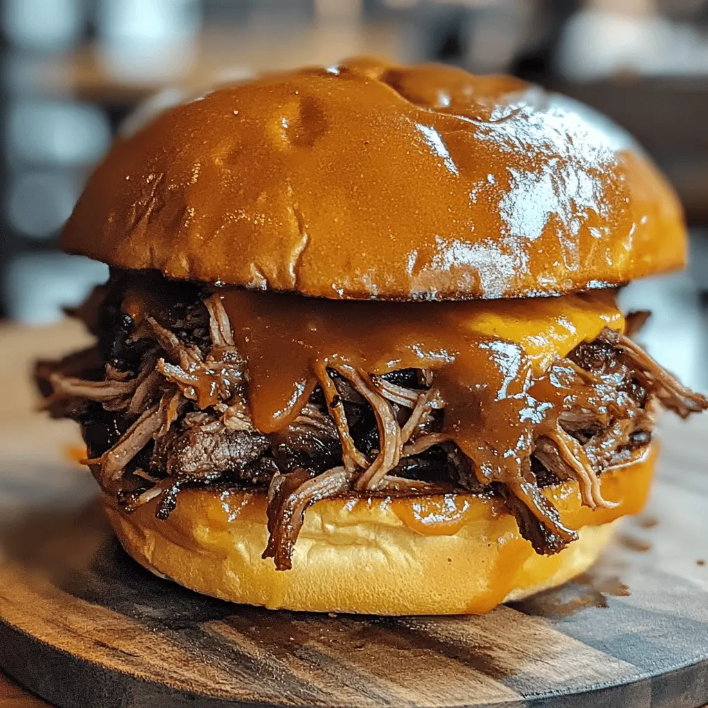 Get ready for a flavor-packed Pulled Beef Sandwich that will impress your taste buds! This hearty recipe features tender, slow-cooked beef smothered in a tangy barbecue sauce, served on a fluffy bun. Perfect for family gatherings or game nights, save this delicious recipe so you can enjoy it any time you crave a satisfying meal!