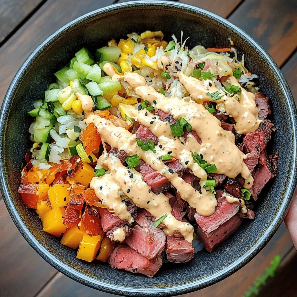 Enjoy a delicious twist on the classic Reuben sandwich with this hearty Reuben in a Bowl. Packed with tender corned beef, tangy sauerkraut, and creamy thousand island dressing, this dish brings all your favorite flavors together in a comforting bowl. Perfect for a quick lunch or satisfying dinner, be sure to save this recipe for your next cozy evening!