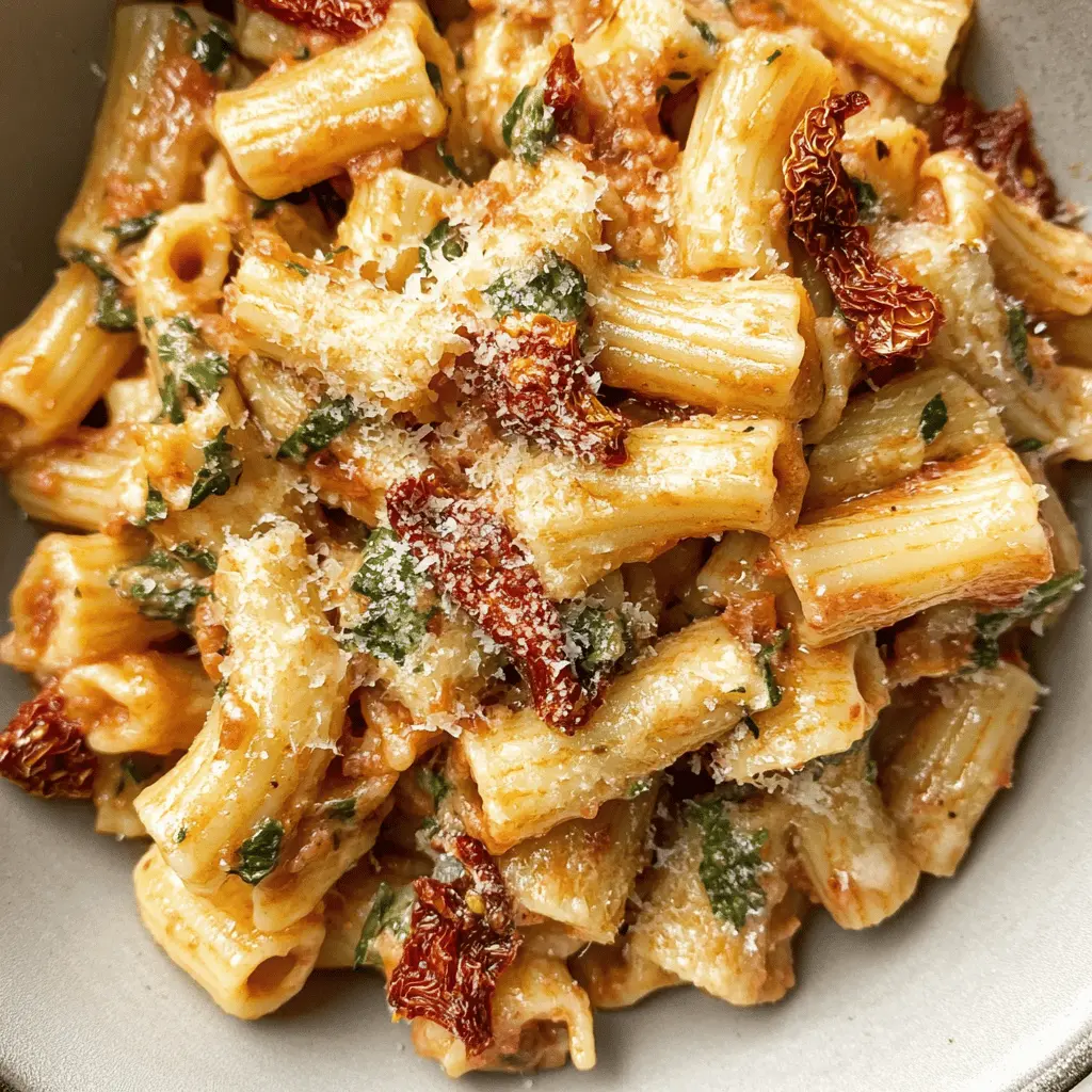 Looking for a quick and delicious dinner idea? This sun-dried tomato pasta is packed with rich flavors and vibrant colors! Made with pasta, creamy sauce, and savory sun-dried tomatoes, it’s perfect for busy weeknights or special occasions. Save this recipe to impress your family and friends with a meal they’ll love!