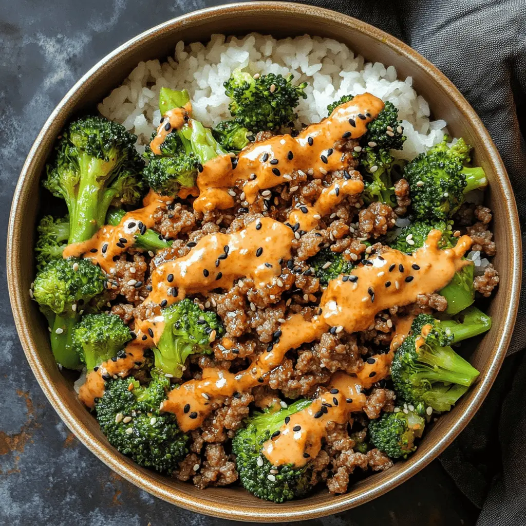 This Teriyaki Ground Beef and Broccoli dish is a quick and tasty dinner solution packed with flavor! The savory blend of tender beef and fresh broccoli smothered in a sweet teriyaki sauce, topped with homemade yum yum sauce, makes every bite delightful. Save this pin for your next family meal or weeknight dinner idea that everyone will love!