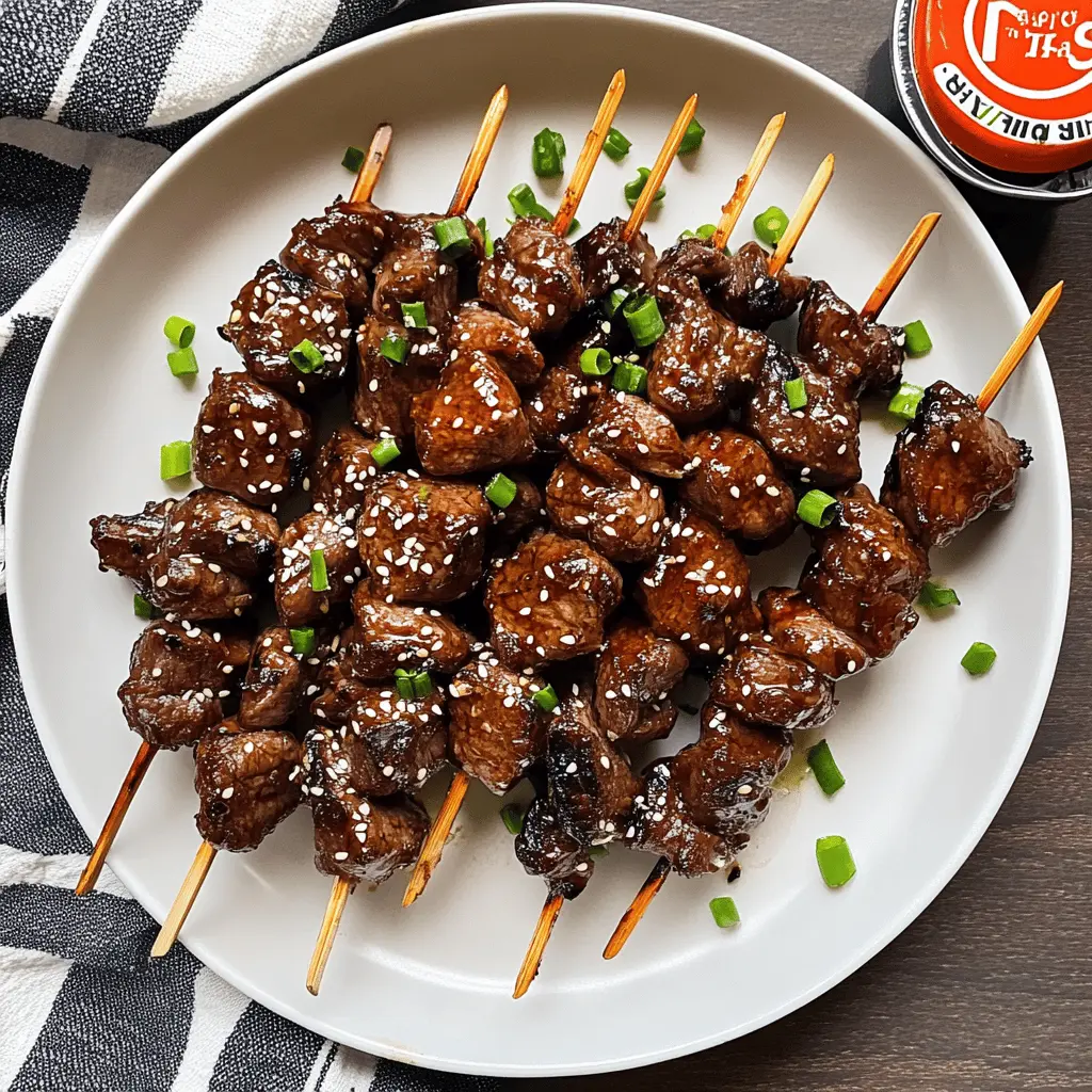 Juicy Teriyaki Sesame Beef Skewers bring a delightful burst of flavor to your grill! Tender beef marinated in a sweet and savory teriyaki sauce, paired with nutty sesame seeds, makes this recipe a must-try. Perfect for summer barbecues or weeknight dinners, save this pin to enjoy a delicious meal any time!