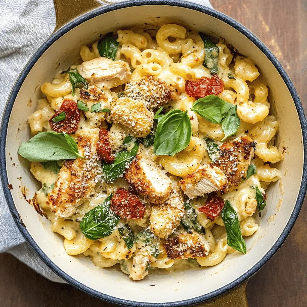 Creamy Tuscan Chicken Mac and Cheese is the comfort dish you’ve been looking for! Packed with tender chicken, sun-dried tomatoes, and a blend of cheeses, this recipe brings a taste of Italy to your dinner table. Perfect for family gatherings or a cozy night in. Save this pin to whip up this delightful meal anytime!