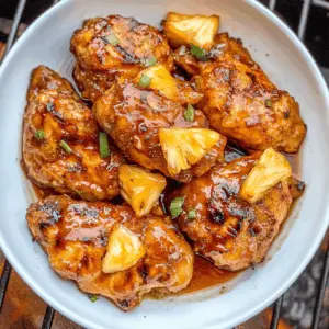 Brighten up your dinner table with this Whiskey Pineapple Chicken! Juicy chicken is cooked to perfection and tossed in a delectable sauce that perfectly balances sweet pineapple and rich whiskey flavors. This dish is great for family dinners or gatherings with friends. Don't forget to save this recipe for a tasty and unforgettable meal!