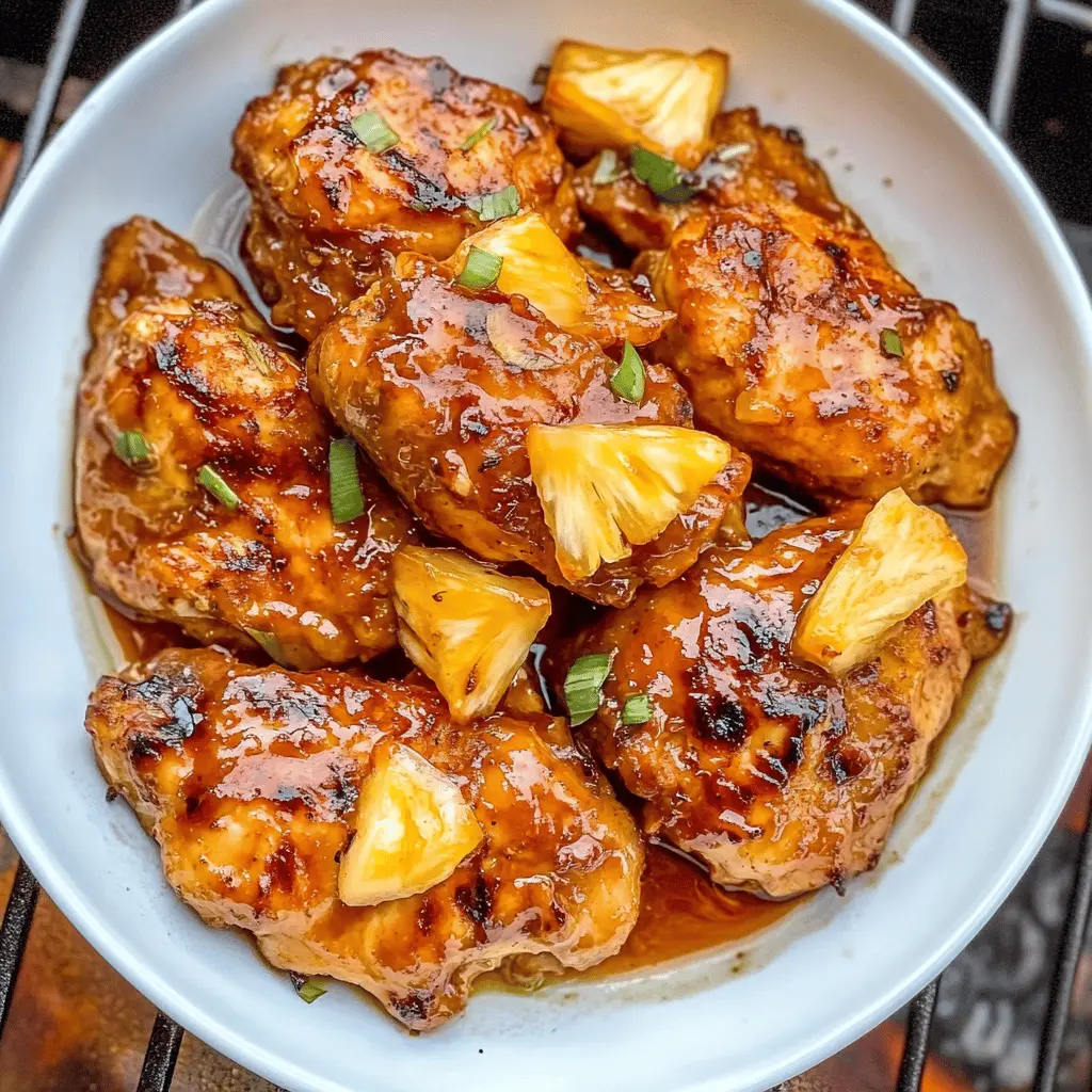 Brighten up your dinner table with this Whiskey Pineapple Chicken! Juicy chicken is cooked to perfection and tossed in a delectable sauce that perfectly balances sweet pineapple and rich whiskey flavors. This dish is great for family dinners or gatherings with friends. Don't forget to save this recipe for a tasty and unforgettable meal!