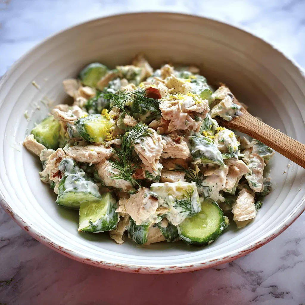 Easy Cucumber Dill Greek Yogurt Rotisserie Chicken Salad