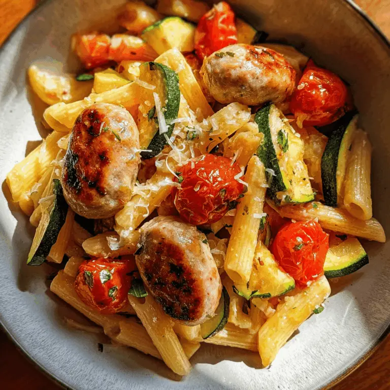 Easy Chicken Sausage Pasta with Zucchini and Tomatoes