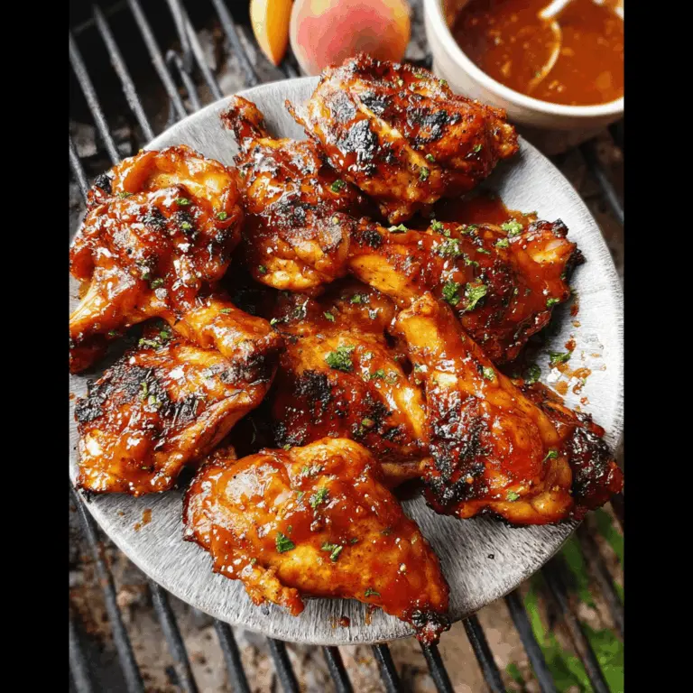 Easy Peach Bourbon BBQ Grilled Chicken Recipe