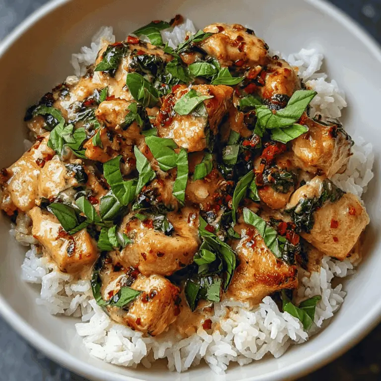 Easy Spiced Coconut Basil Chicken with Rice