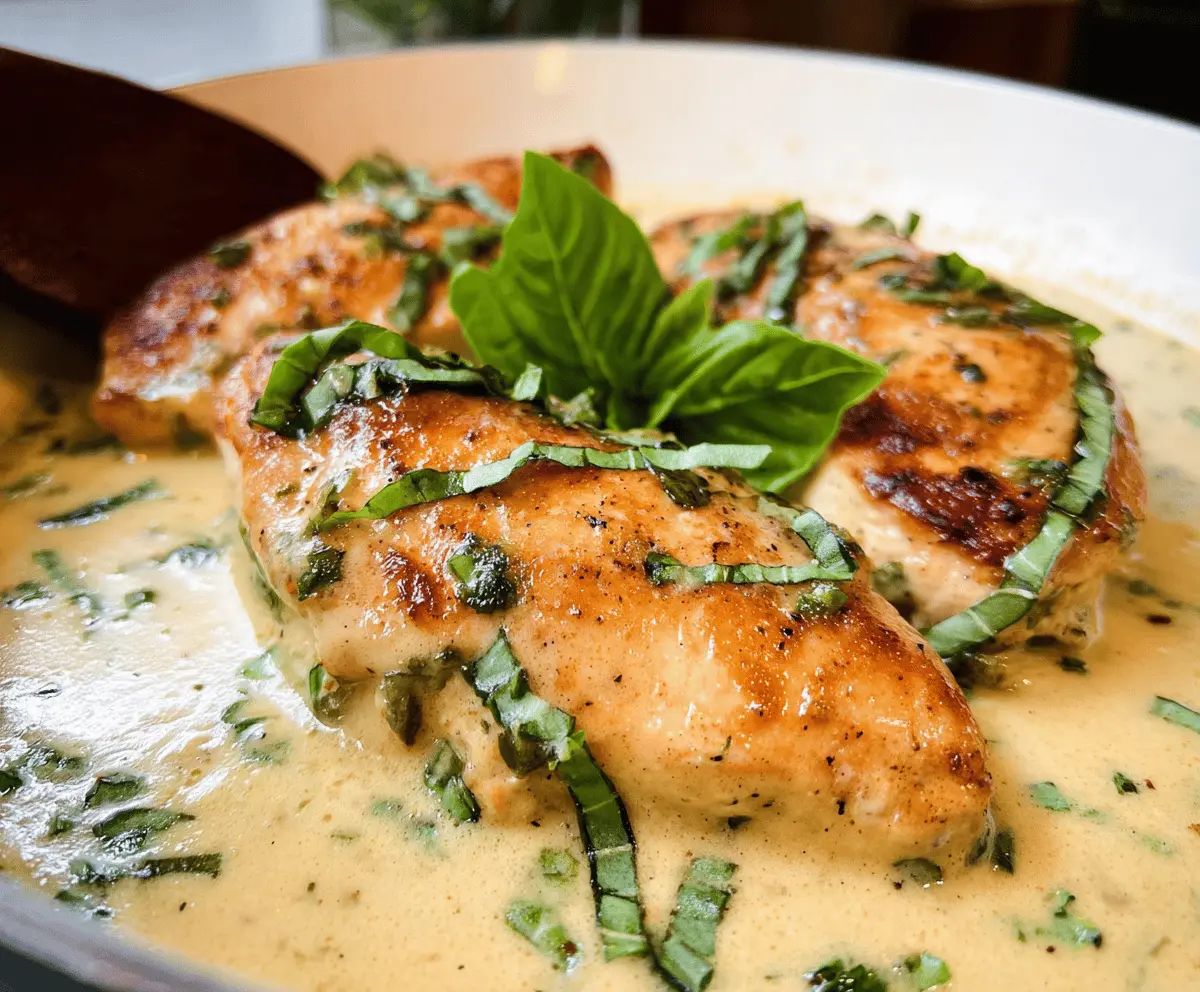 Easy Creamy Basil Chicken Recipe