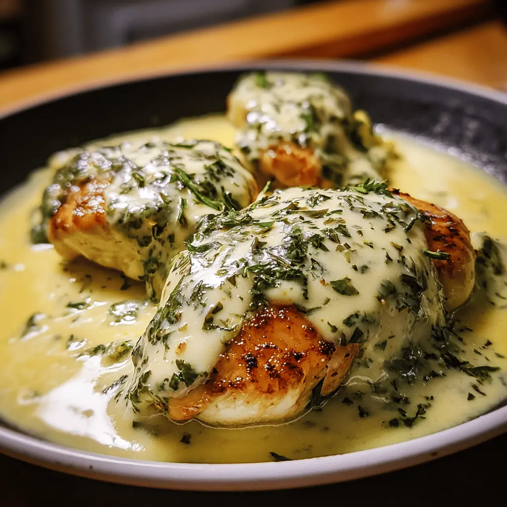 Easy Mozzarella Chicken in Creamy Basil Sauce