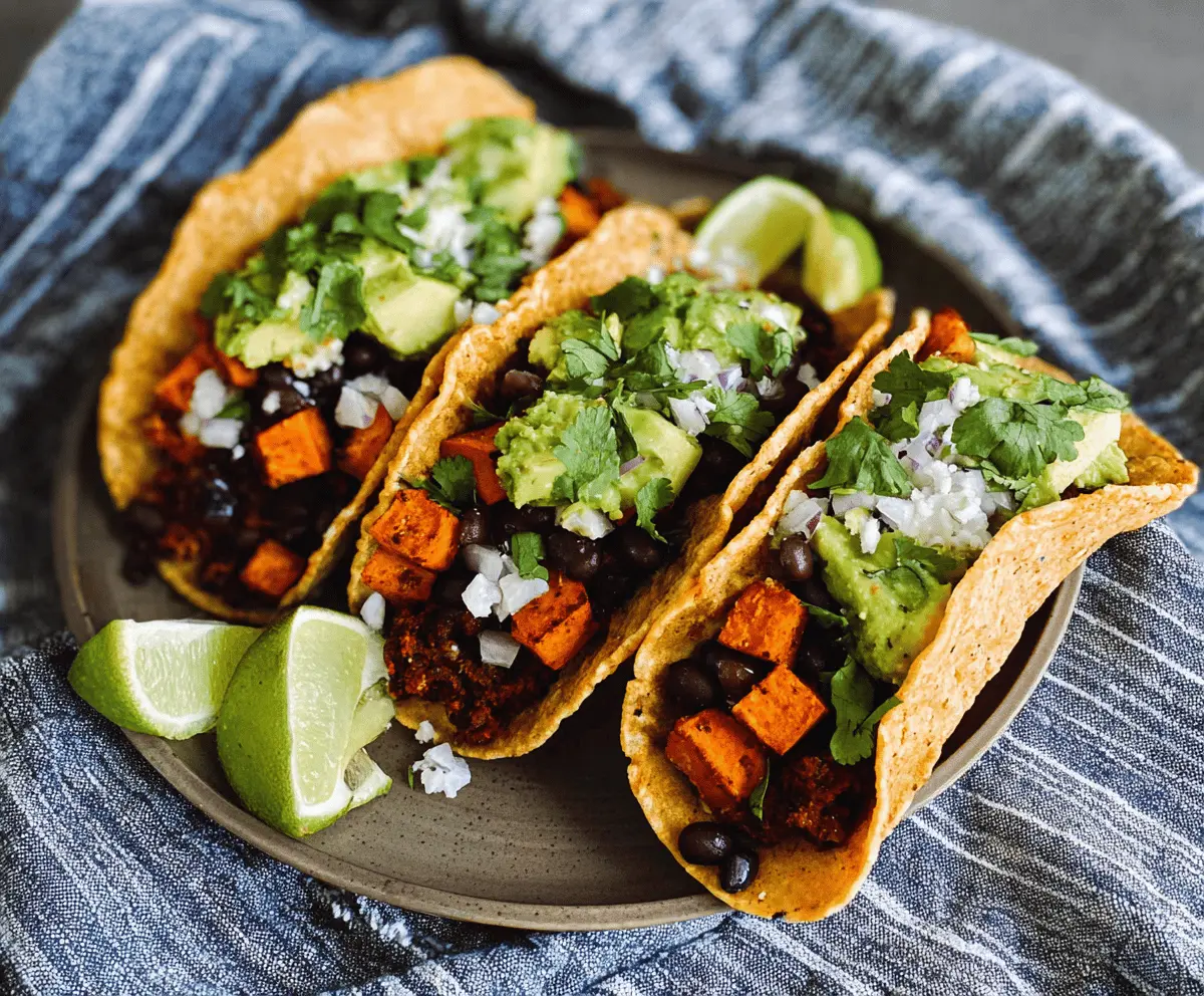 Easy Black Bean Sweet Potato Tacos Recipe