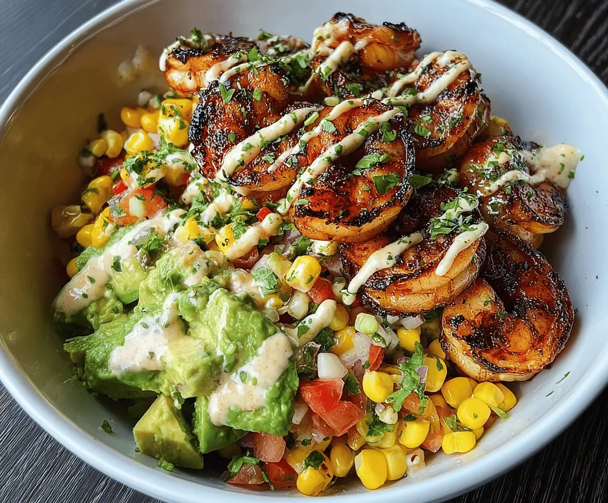 Easy Grilled Shrimp Bowl with Avocado and Corn Salsa