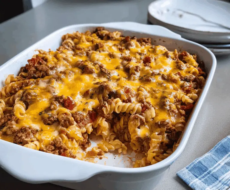 Easy Cheesy Hamburger Casserole Recipe