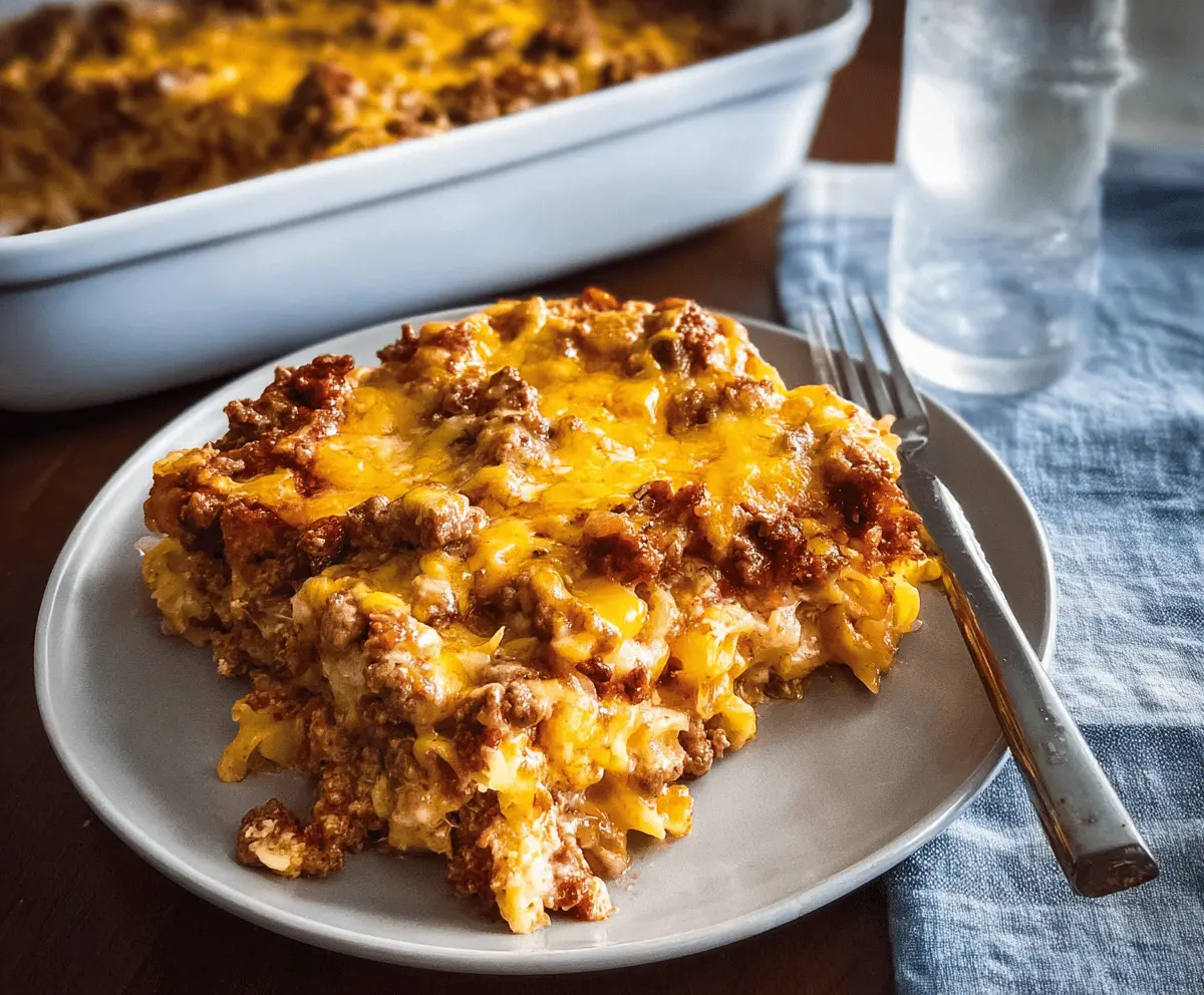 Easy Cheesy Hamburger Casserole Recipe