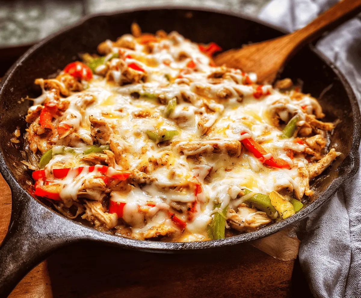 Easy Chicken Cheesesteak Skillet Recipe
