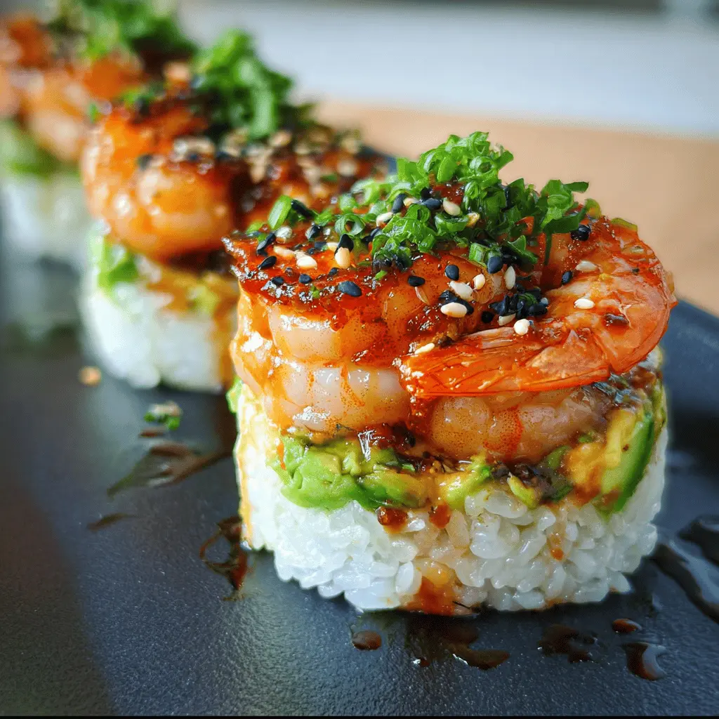 Easy Spicy Shrimp Sushi Stacks Recipe