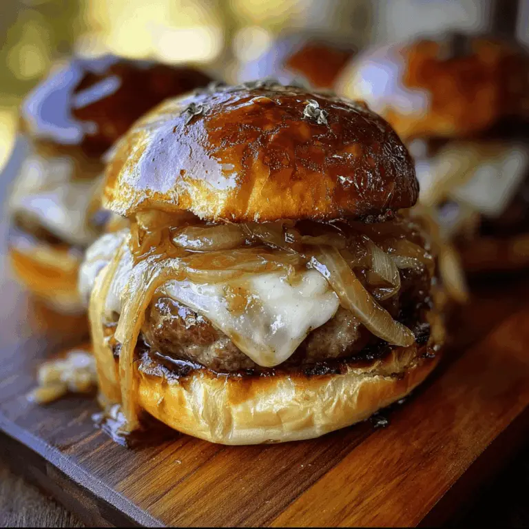 Easy French Onion Burgers with Cheesy Flavor
