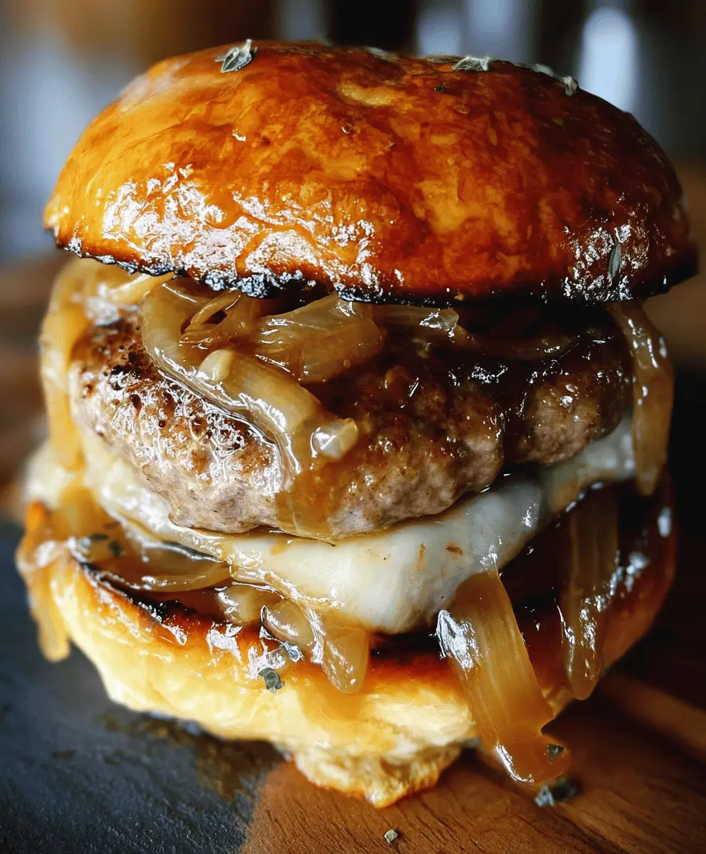 Easy French Onion Burgers with Cheesy Flavor