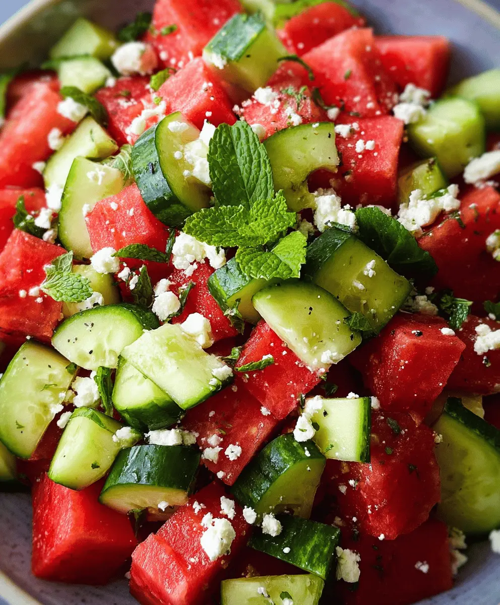 Easy Watermelon Salad with Feta and Cucumber