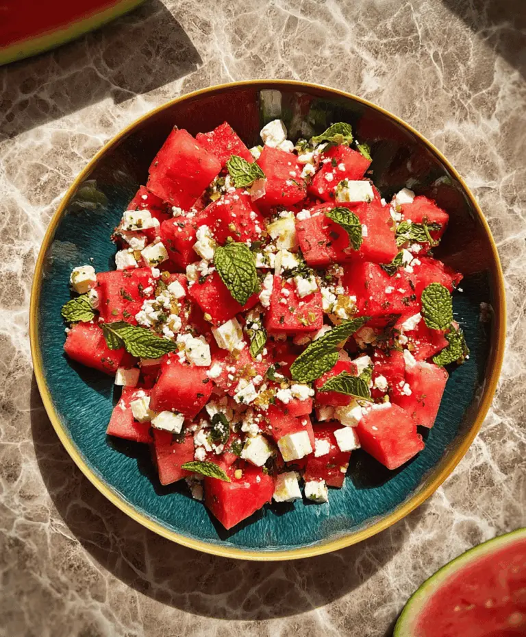 Easy Watermelon Salad with Feta and Fresh Mint