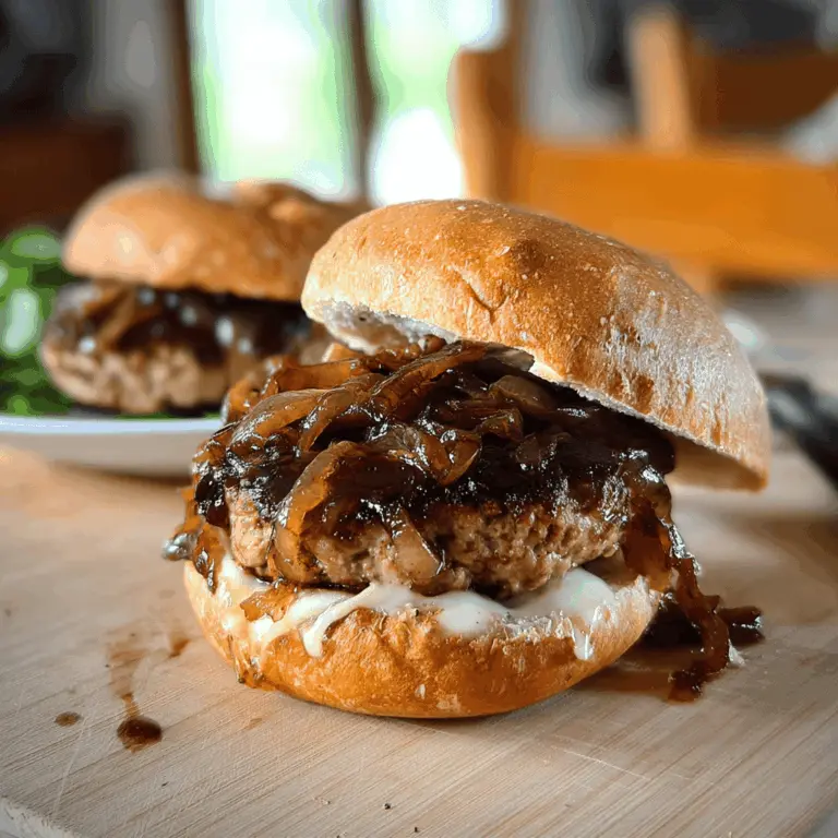 Easy Balsamic Caramelized Onion Turkey Burgers